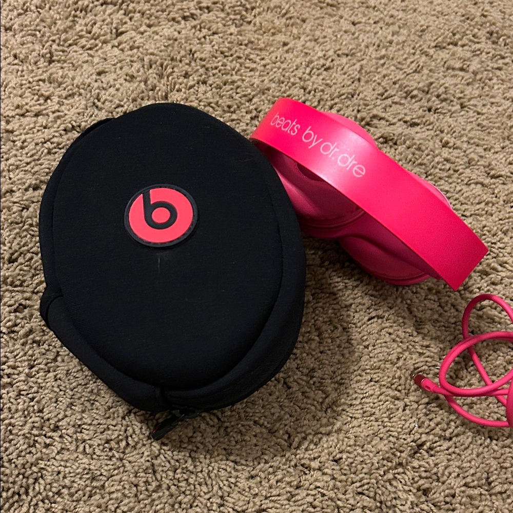 Beats by Dre Over-Ear Headphones in Bright Pink